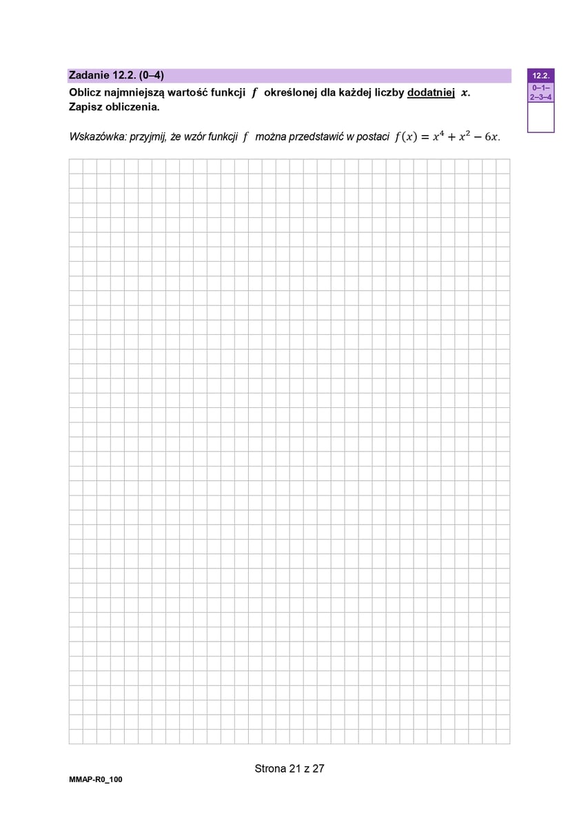 Arkusz z matematyki, poziom rozszerzony (formuła 2023)