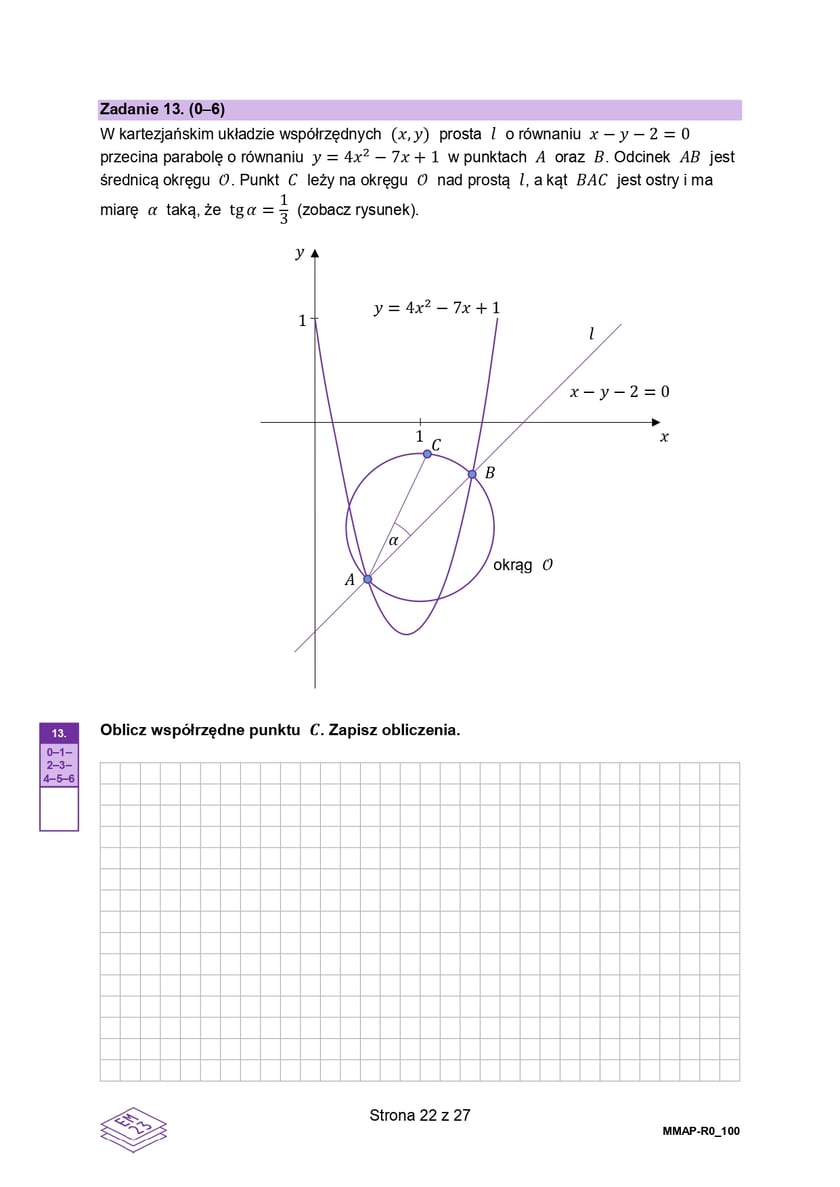 Arkusz z matematyki, poziom rozszerzony (formuła 2023)
