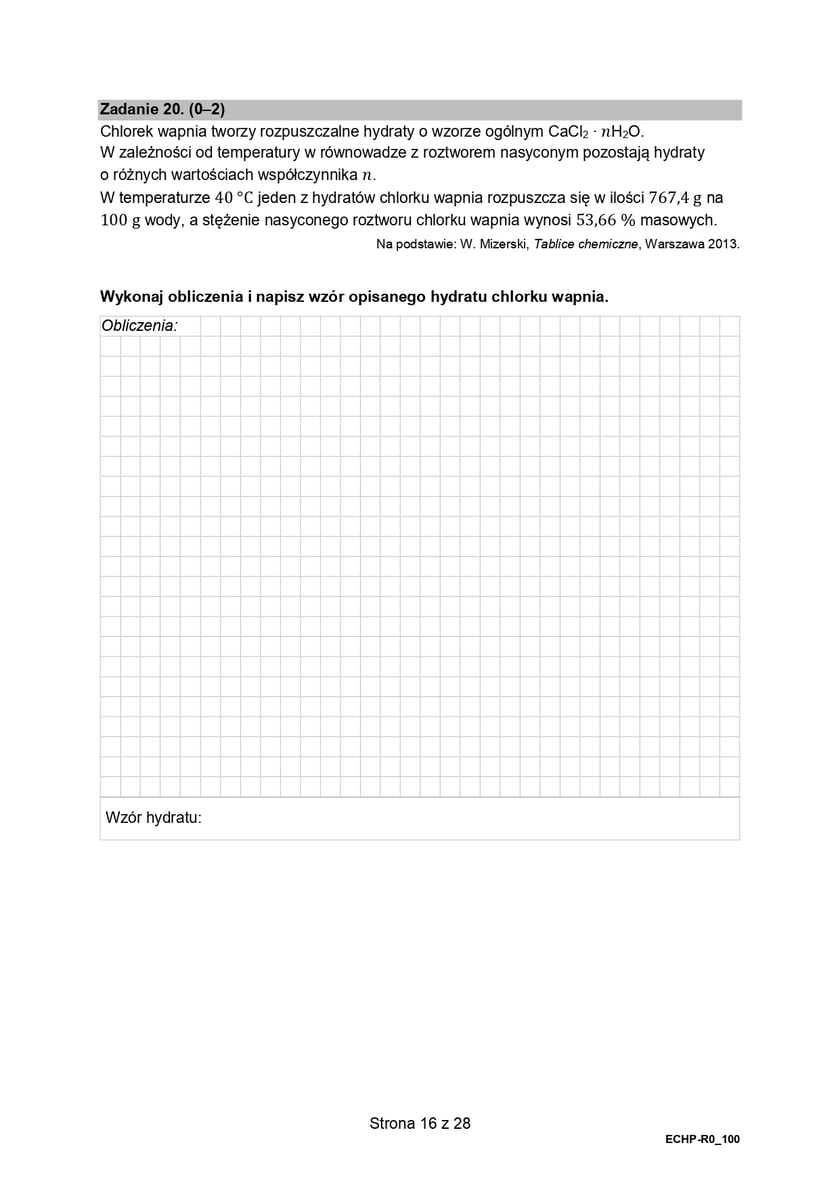 Arkusz CKE z chemii (poziom rozszerzony, formuła 2015)