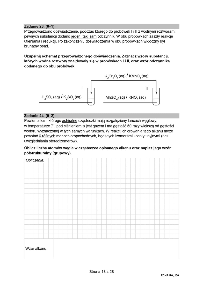 Arkusz CKE z chemii (poziom rozszerzony, formuła 2015)