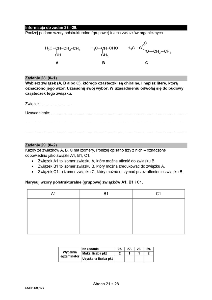Arkusz CKE z chemii (poziom rozszerzony, formuła 2015)