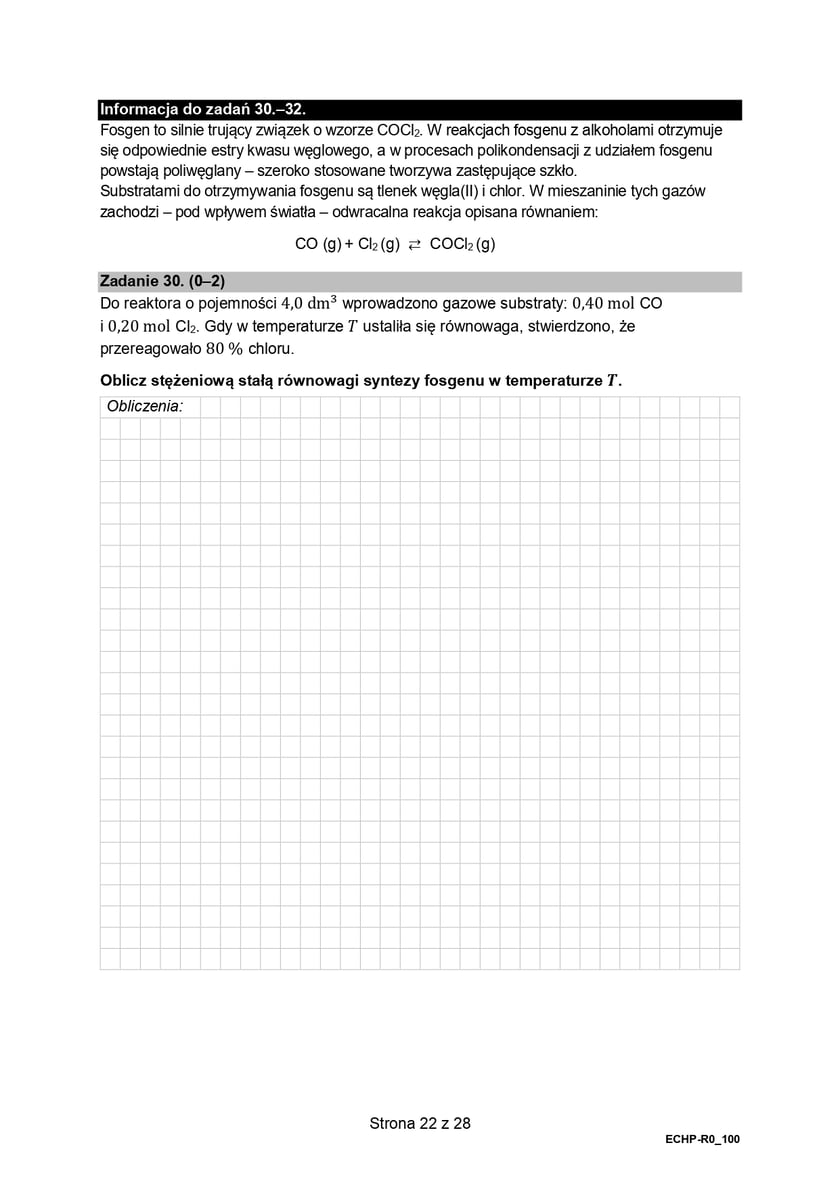 Arkusz CKE z chemii (poziom rozszerzony, formuła 2015)