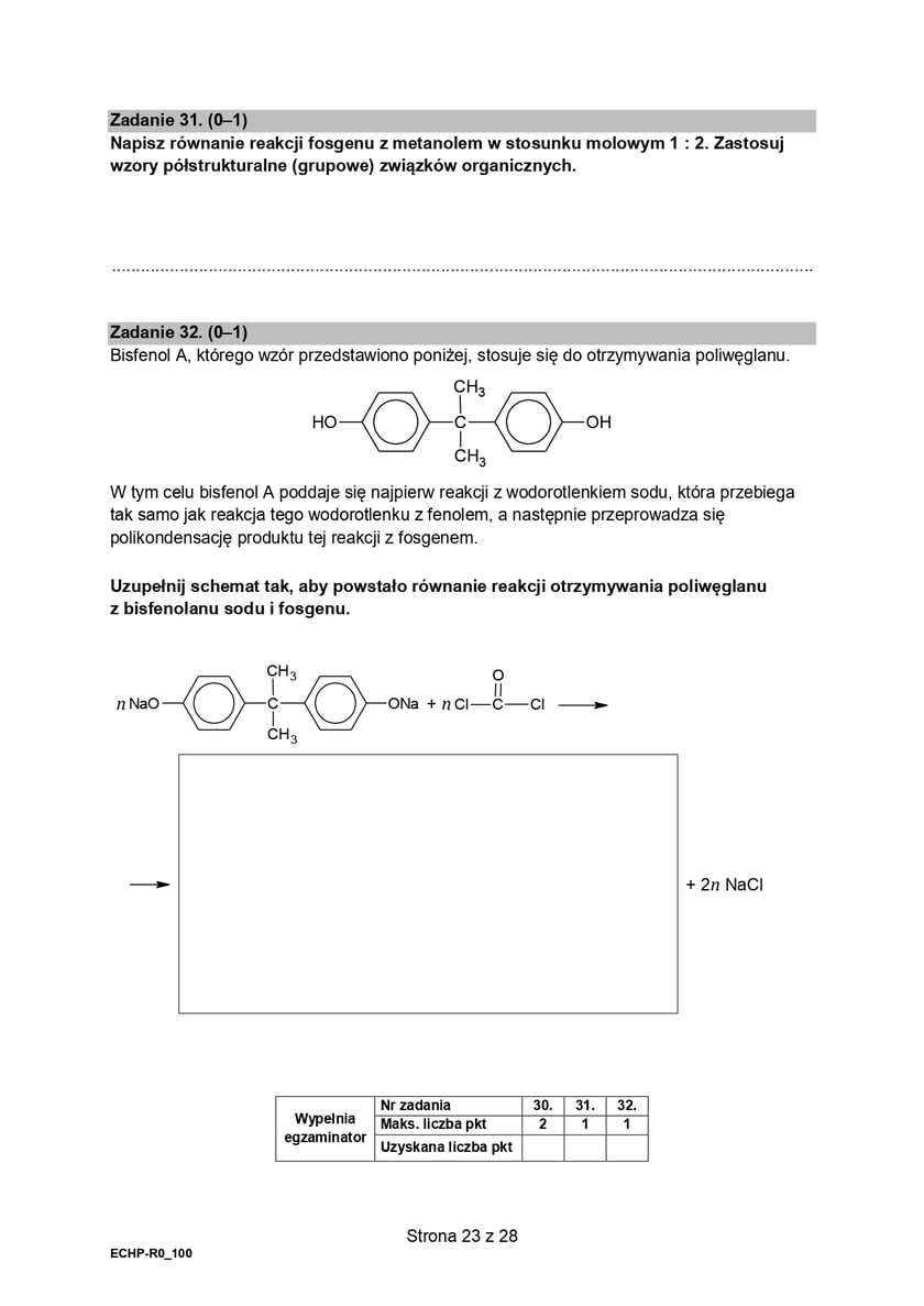 Arkusz CKE z chemii (poziom rozszerzony, formuła 2015)