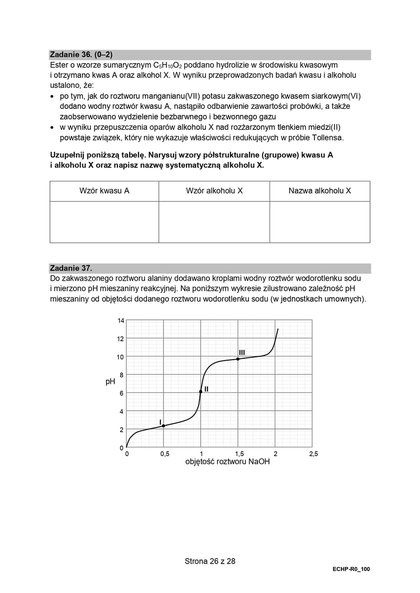 Arkusz CKE z chemii (poziom rozszerzony, formuła 2015)