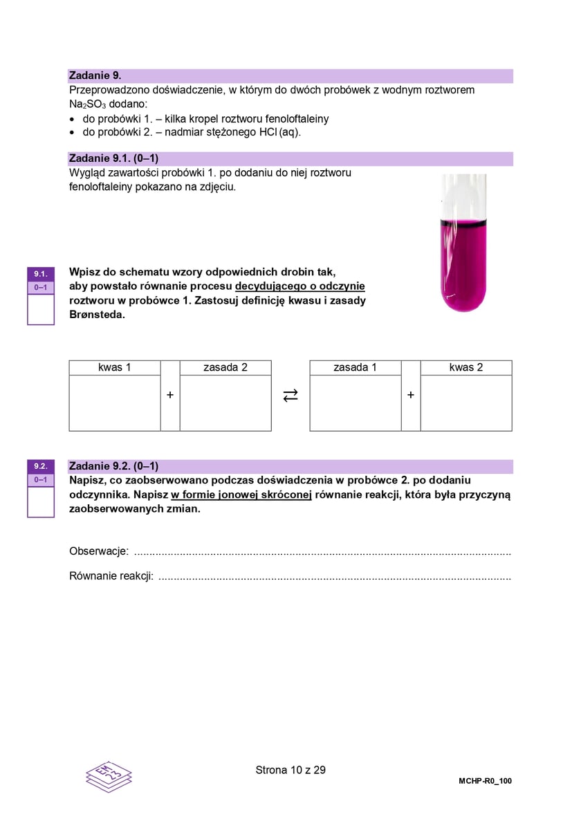 Arkusz CKE z chemii (poziom rozszerzony, formuła 2023)