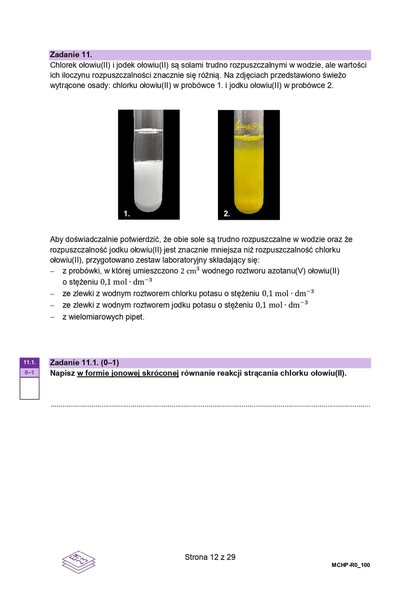 Arkusz CKE z chemii (poziom rozszerzony, formuła 2023)
