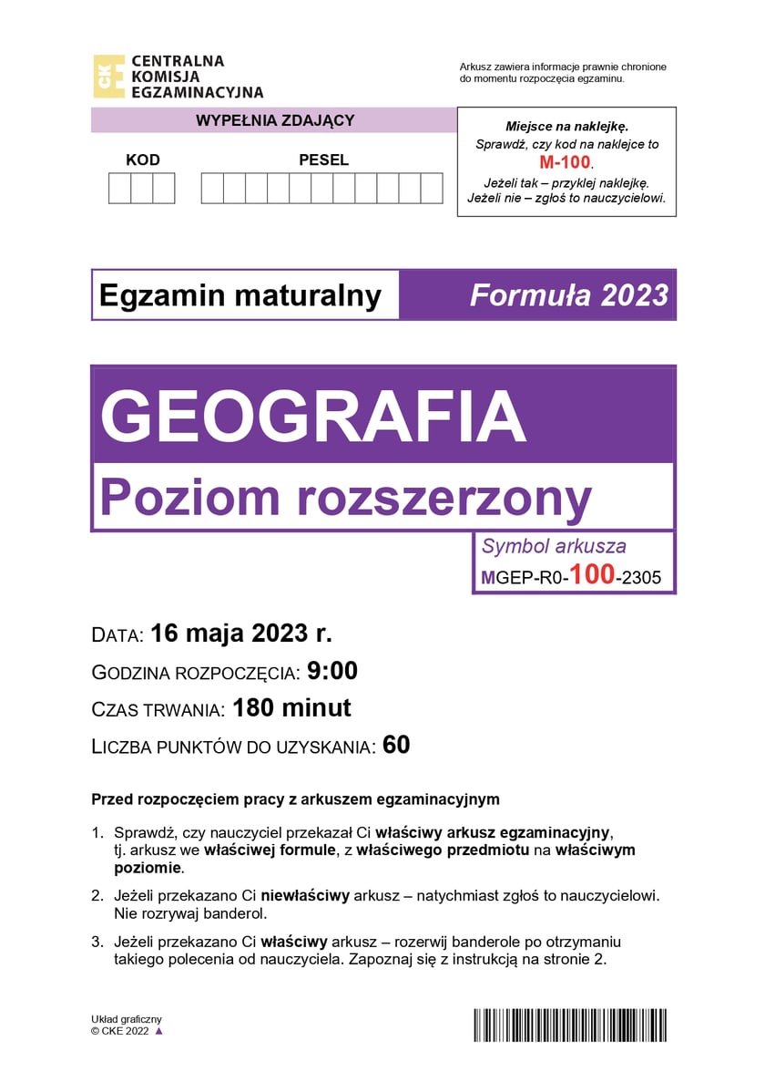 Matura z geografii (poziom rozszerzony)