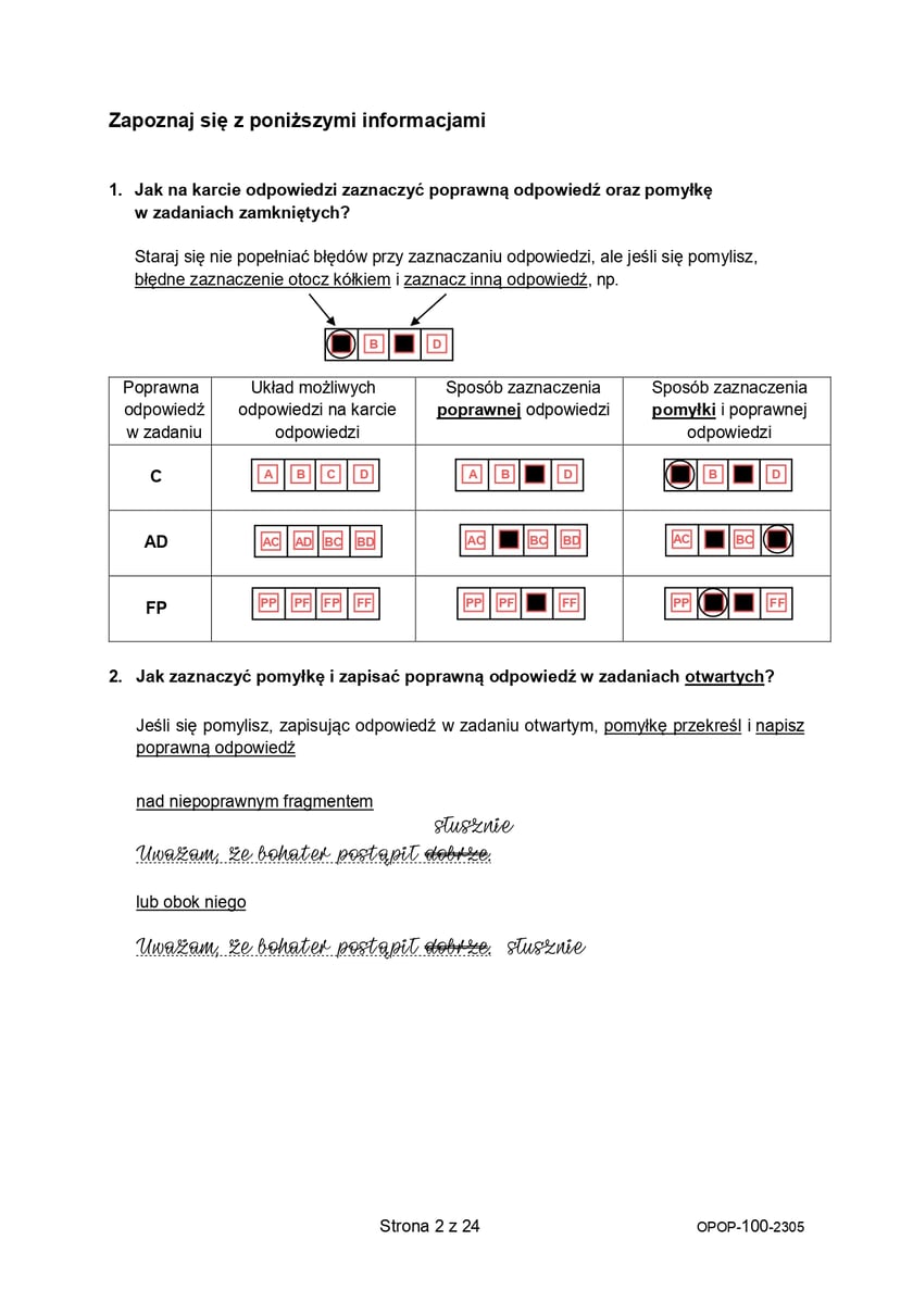 Egzamin ósmoklasisty 2023  - język polski