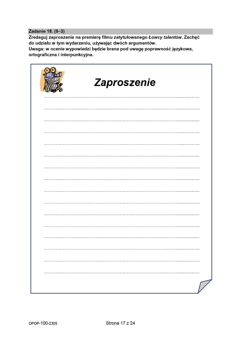 Egzamin ósmoklasisty 2023  - język polski