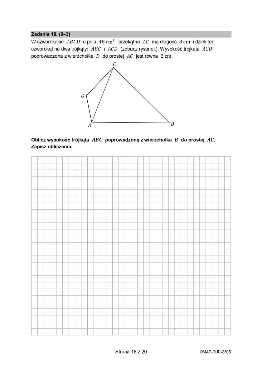 Arkusz egzaminacyjny - matematyka
