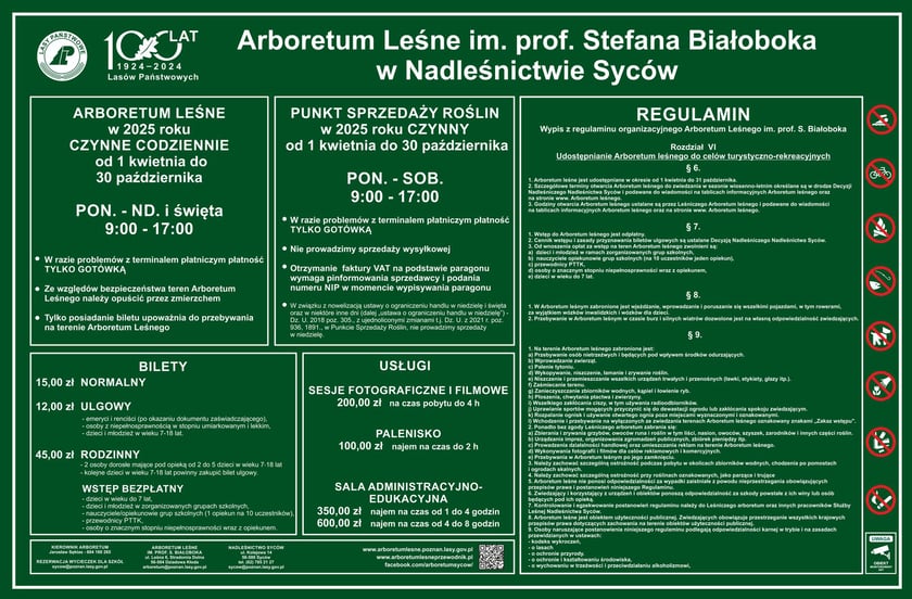 Arboretum Leśne: godziny otwarcia, cennik biletów i regulamin