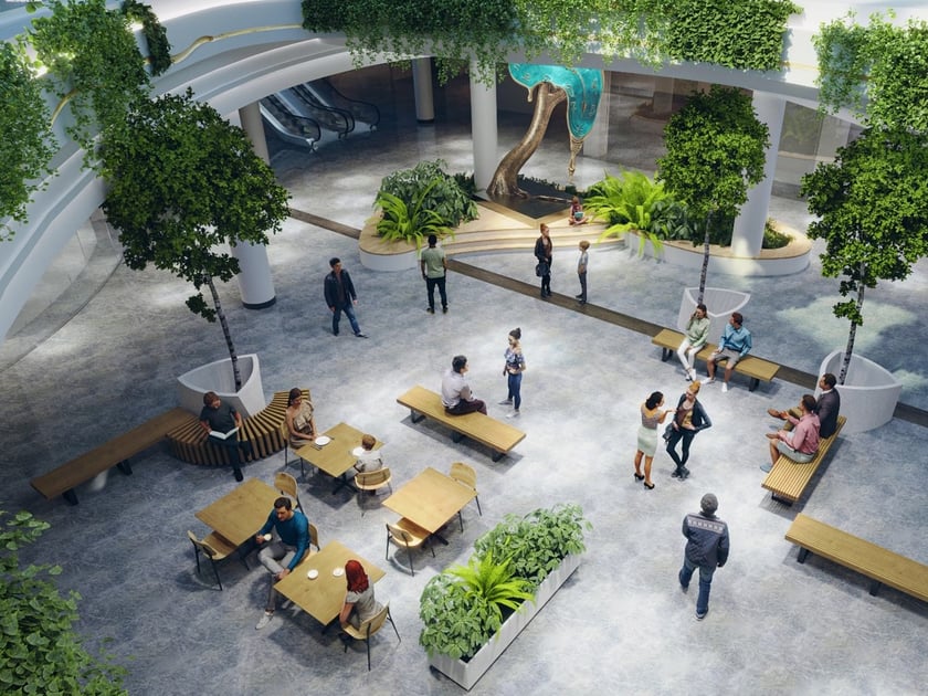 Wizualizacja wnętrza galerii Sky Tower po remoncie