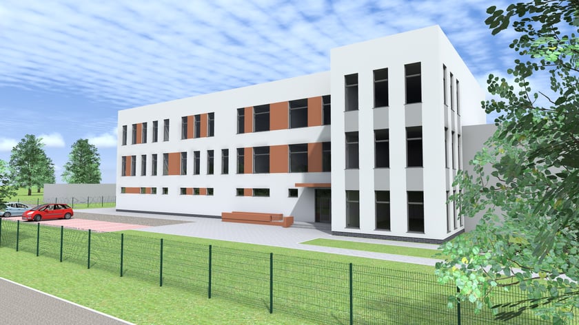 Budynek Zespołu Szkolno-Przedszkolnego w Pustkowie Żurawskim, wizualizacja