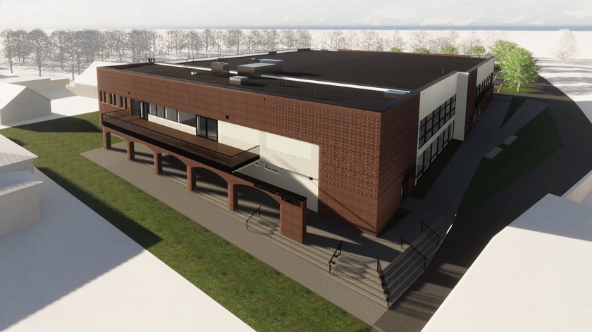 Wizualizacja hali sportowo-widowiskowej w Ziębicach