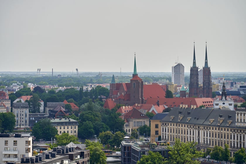Panorama Wrocławia z dachu Atal Towers