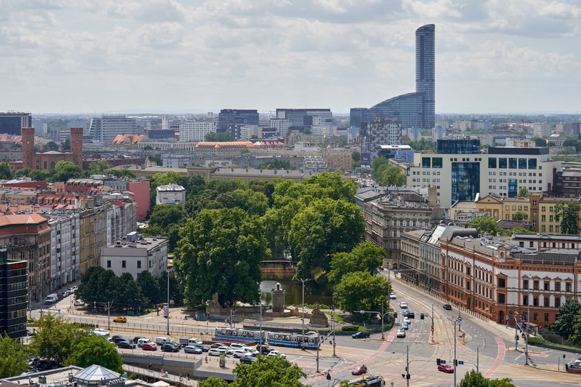 Panorama Wrocławia z dachu Atal Towers