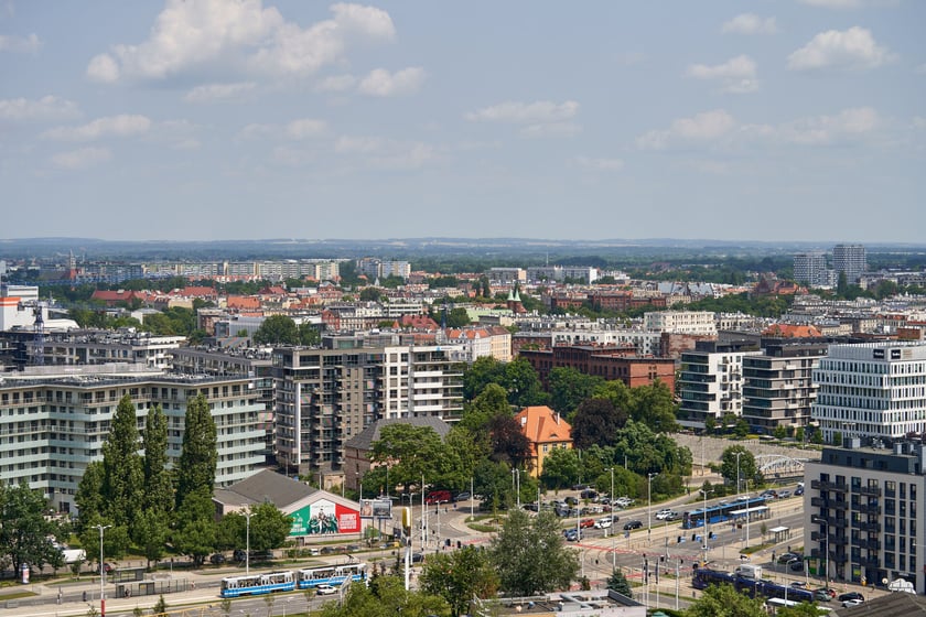Panorama Wrocławia z dachu Atal Towers