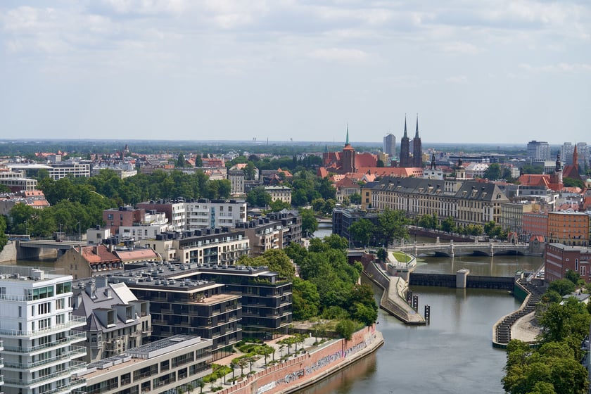 Panorama Wrocławia z dachu Atal Towers