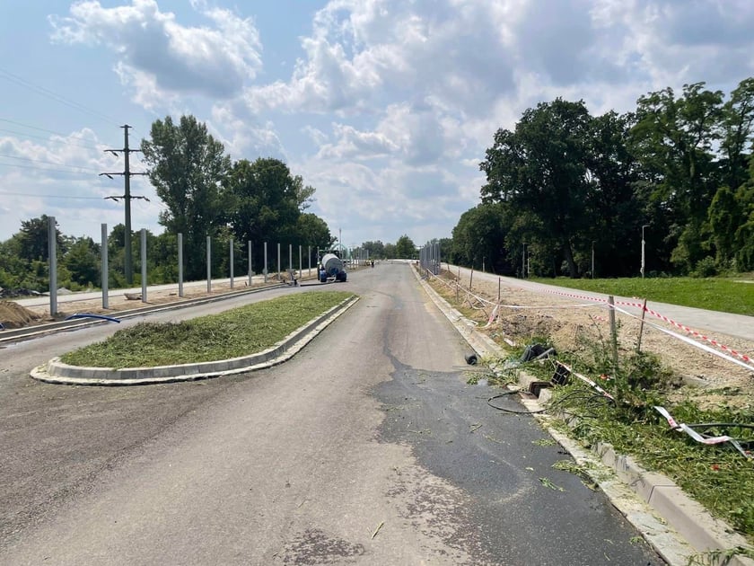 Most Olimpijski nad Odrą (Aleja Wielkiej Wyspy) w budowie, pierwsze dni lipca 2023 r.