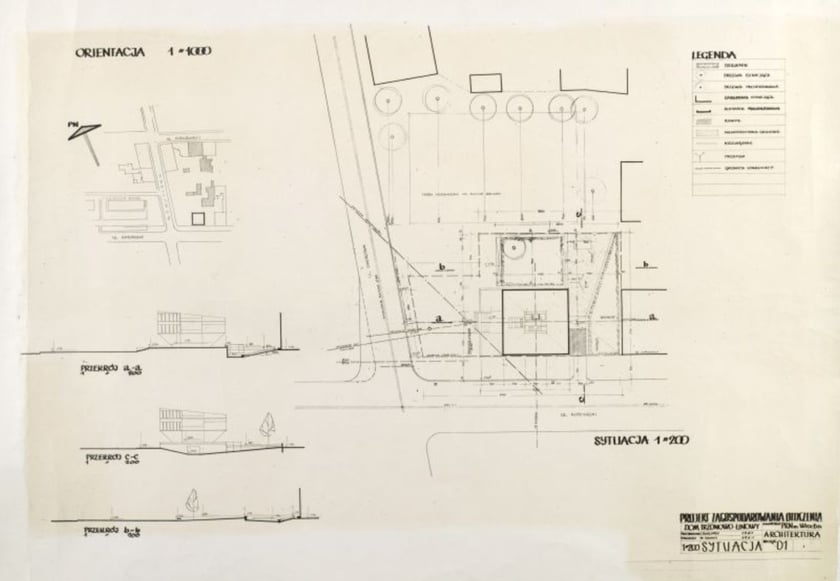 Plan sytuacyjny Trzonolinowca. Projekt J. Burzyński i A. Skorupa