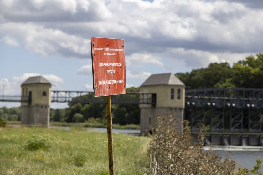 stopień wodny na Rędzinie po remoncie, sierpień 2023