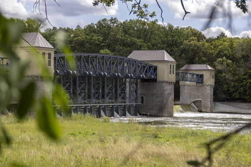 stopień wodny na Rędzinie po remoncie, sierpień 2023