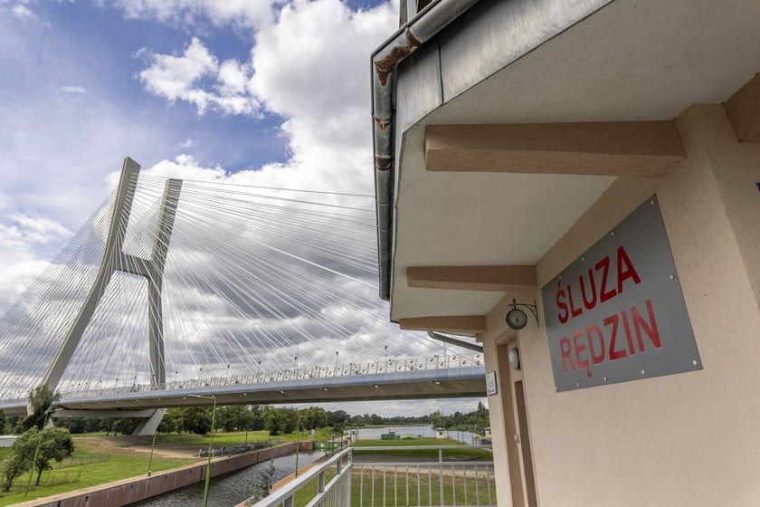 stopień wodny na Rędzinie po remoncie, sierpień 2023