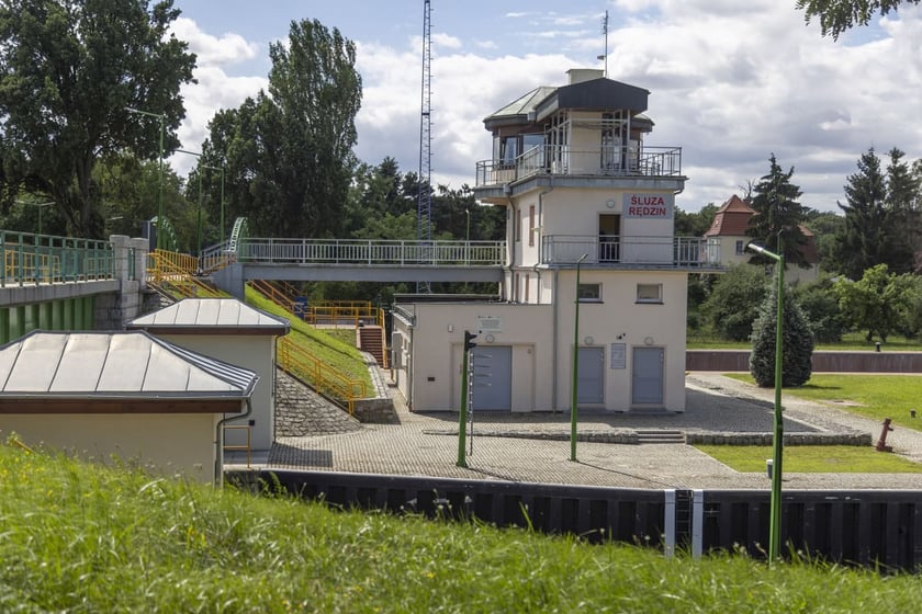 stopień wodny na Rędzinie po remoncie, sierpień 2023