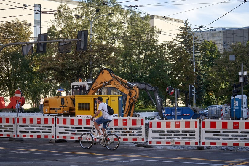Przebudowa torowiska na skrzyżowaniu Piłsudskiego i Świdnickiej we Wrocławiu, 5.09.2023