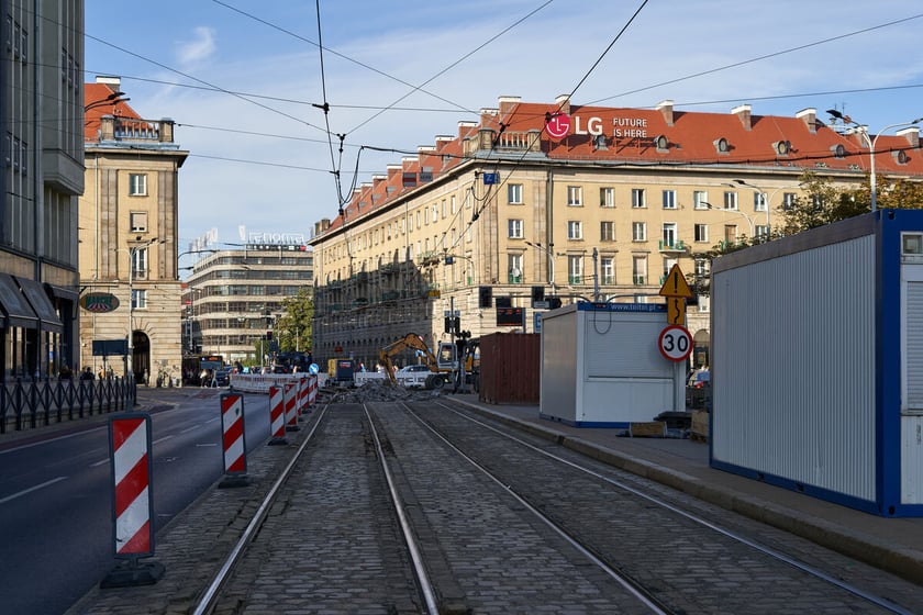 Przebudowa torowiska na skrzyżowaniu Piłsudskiego i Świdnickiej we Wrocławiu, 5.09.2023
