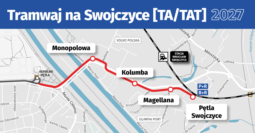 Powiększ obraz: <p><strong>Tramwaj na Swojczyce</strong><span>&nbsp;</span><span>to kolejna wyczekiwana inwestycja, która po otwarciu Mostów Chrobrego przeszła do kolejnego etapu realizacji.</span></p><p><a href="https://www.wroclaw.pl/dla-mieszkanca/najnowsze-plany-na-rozwoj-komunikacji-miejskiej-we-wroclawiu" target="_blank" rel="noopener"><strong> Sprawdź wszystkie plany na nowe trasy i pętle tramwajowe we Wrocławiu!</strong></a></p>