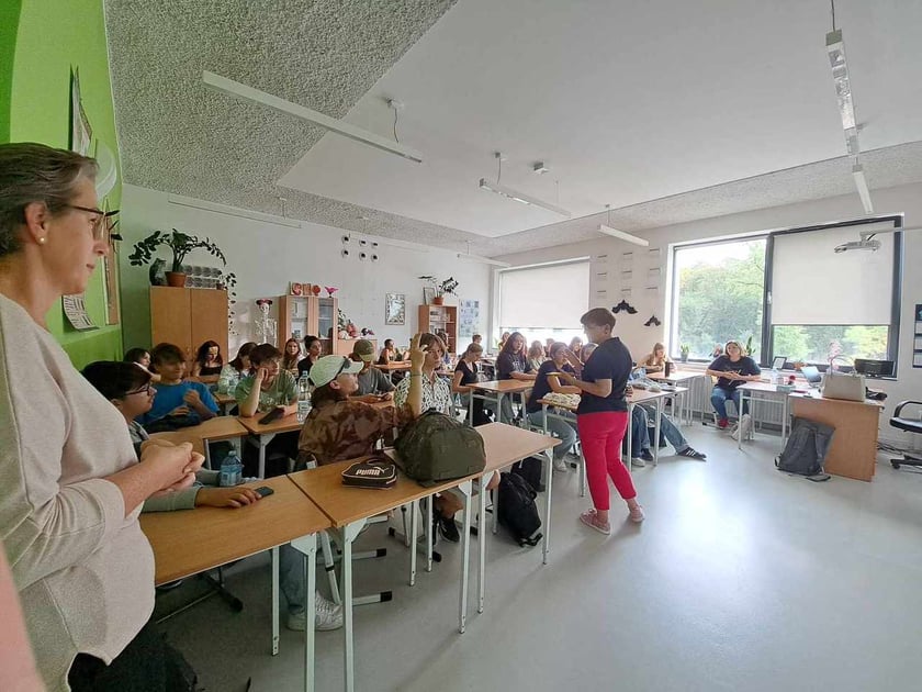 Uczniowie  z V Liceum Ogólnokształcące we Wrocławiu i Domgymnasium w Verden.