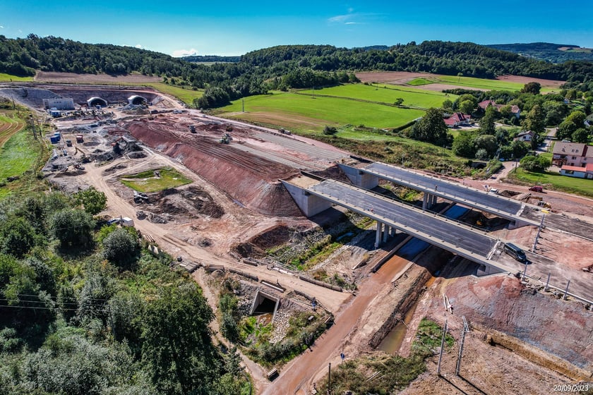 S3 Bolków – Kamienna Góra w budowie we wrześniu 2023