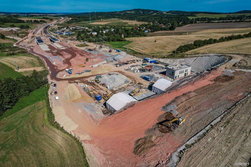 S3 Bolków – Kamienna Góra w budowie we wrześniu 2023