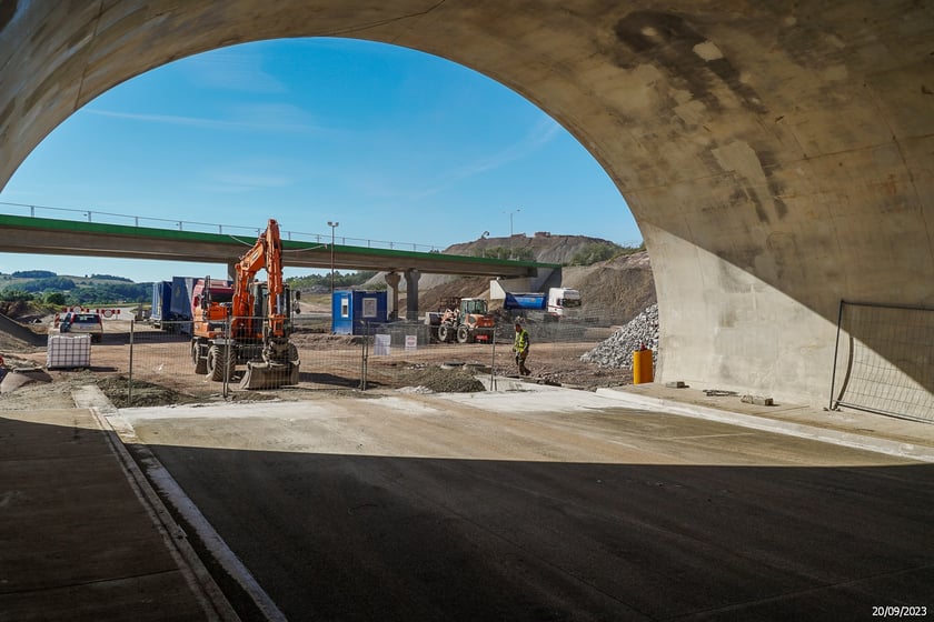 S3 Bolków – Kamienna Góra w budowie we wrześniu 2023