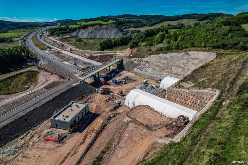 S3 Bolków – Kamienna Góra w budowie we wrześniu 2023