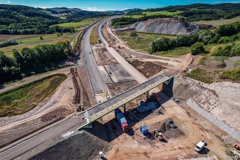 S3 Bolków – Kamienna Góra w budowie we wrześniu 2023