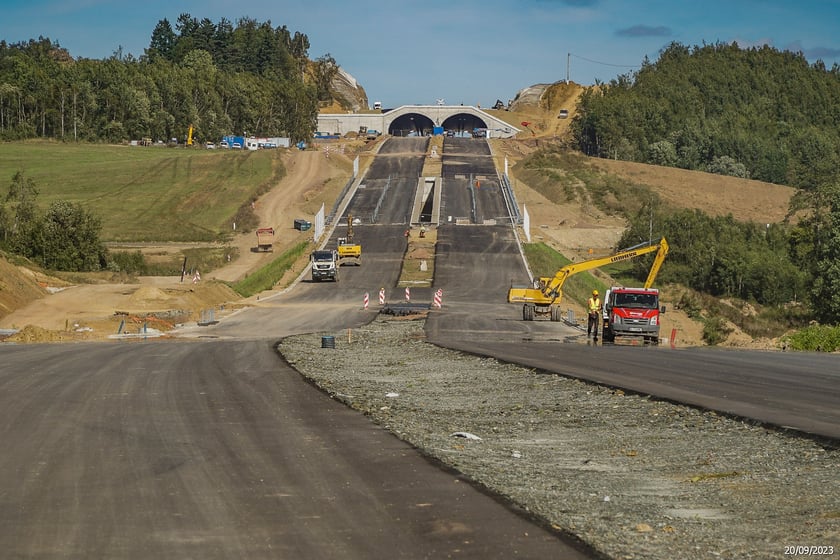 S3 Bolków – Kamienna Góra w budowie we wrześniu 2023