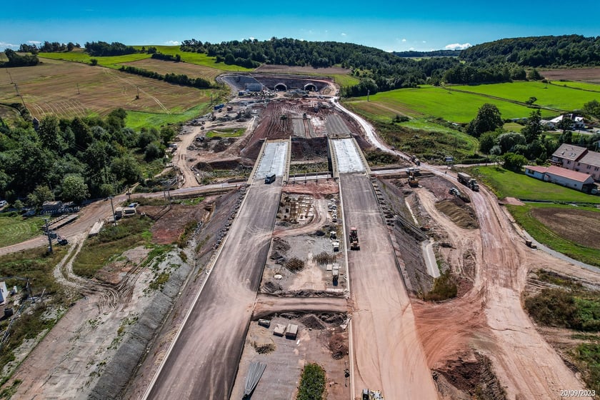 S3 Bolków – Kamienna Góra w budowie we wrześniu 2023