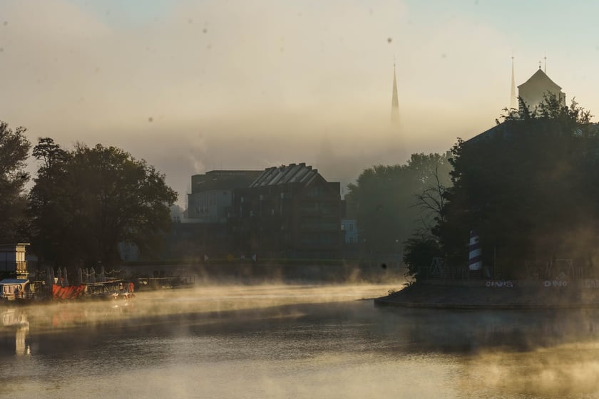 Piękne widoki w zamglony poranek