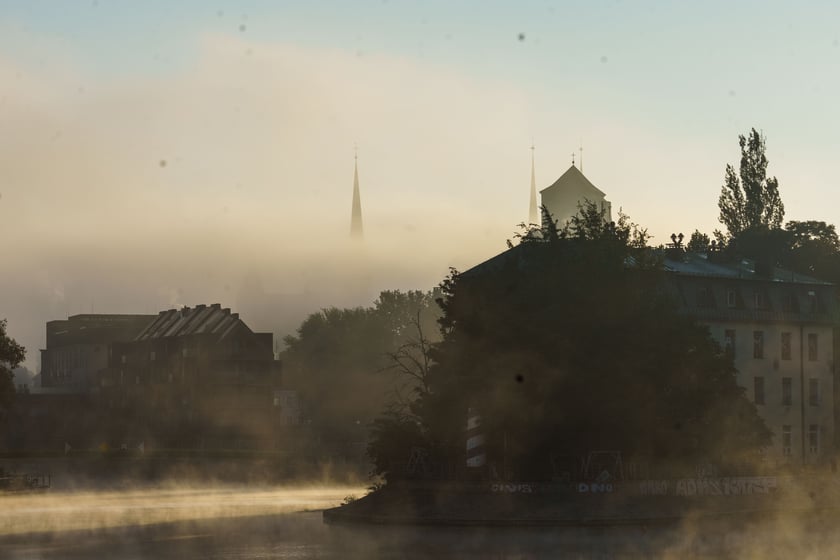 Piękne widoki w zamglony poranek