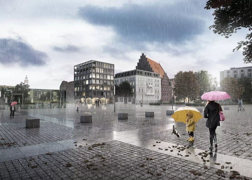 Projekt budynku przy placu Wolności