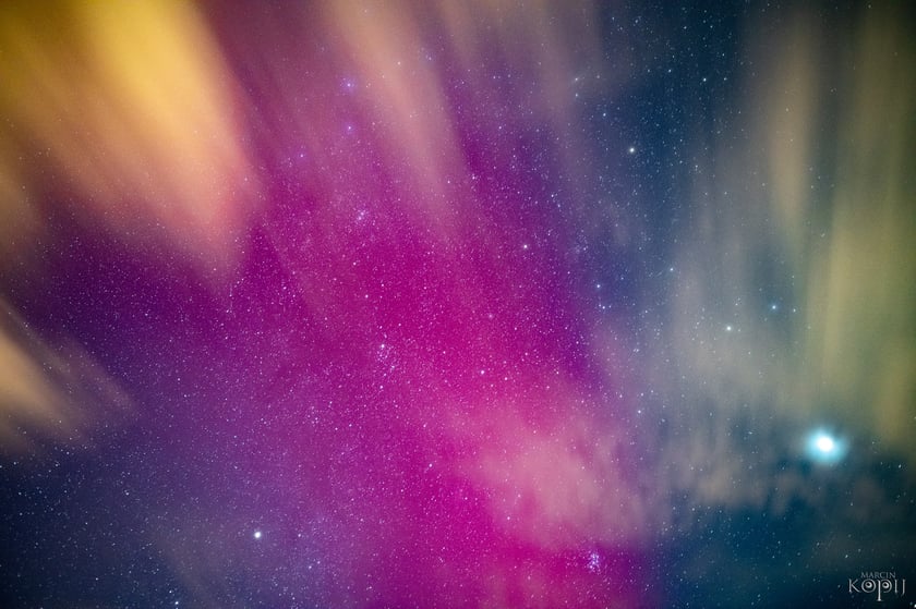 Zorza polarna nad Dolnym Śląskiem