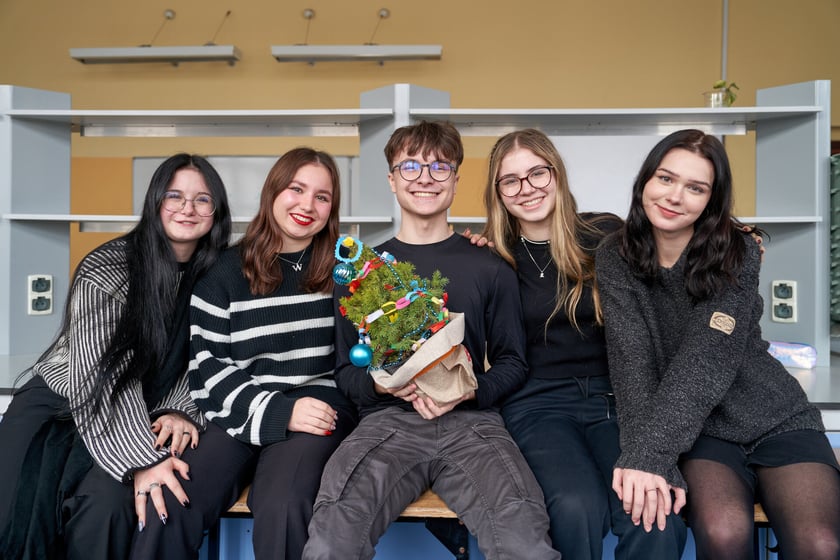 Uczniowie „Czwórki” ubrali wspólnie 30 Drzewek Dobrych Życzeń