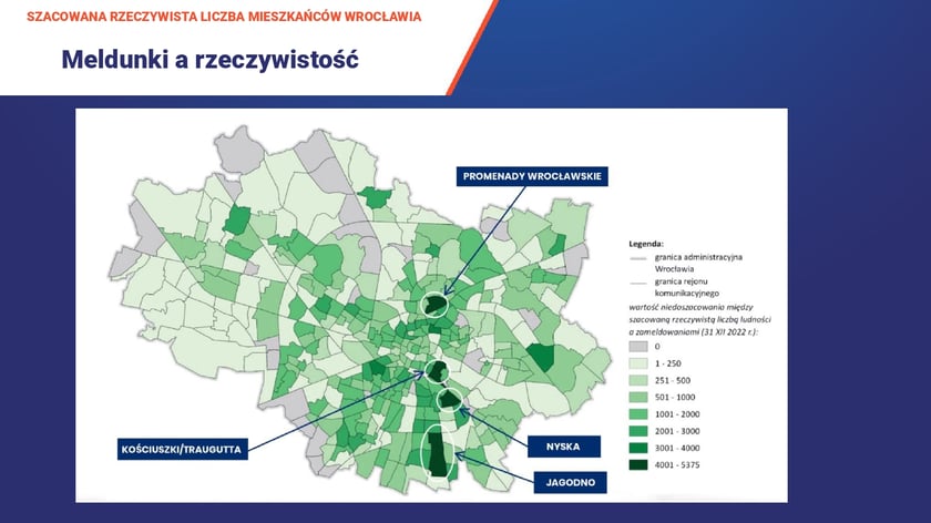 Kadr z prezentacji Urzędu Miejskiego Wrocławia "Ilu jest wrocławian"