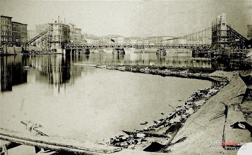 Budowa mostu Grunwaldzkiego we Wrocławiu w latach 1908-1910 - archiwalne zdjęcia