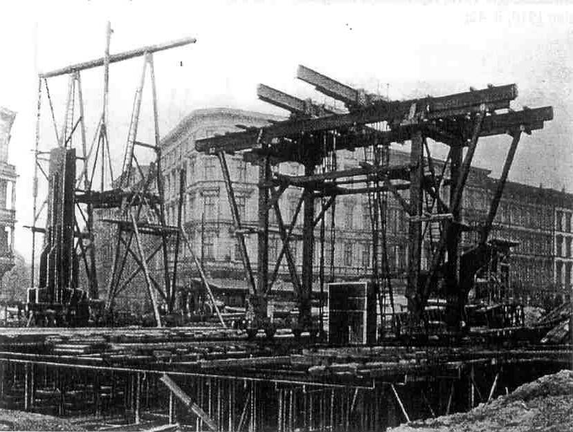 Budowa mostu Grunwaldzkiego we Wrocławiu w latach 1908-1910 - archiwalne zdjęcia