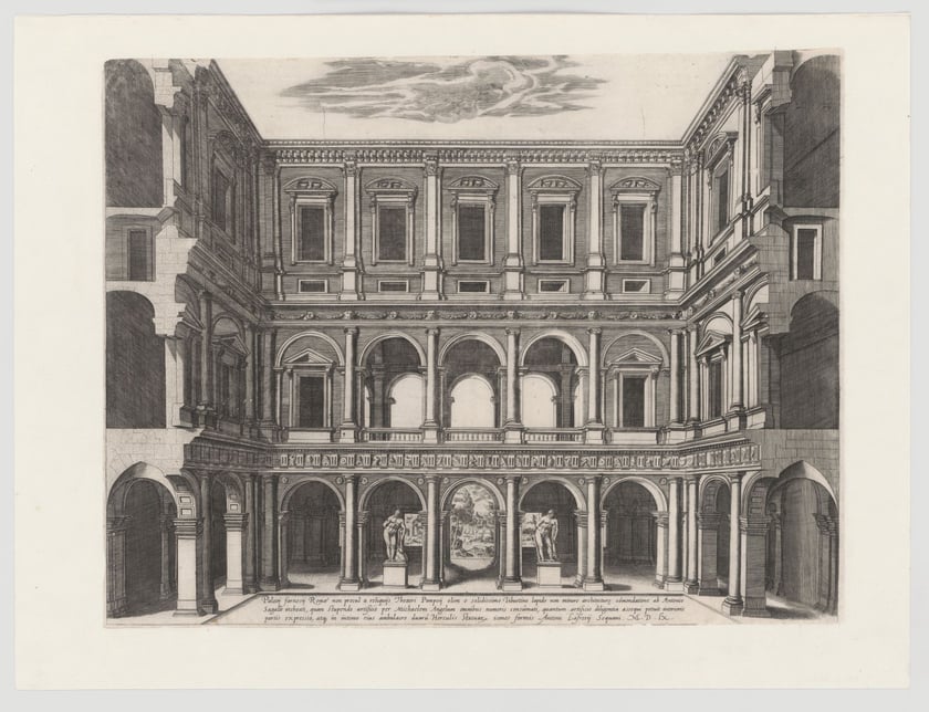 Palazzo Farnese w Rzymie, 1560, rytownik nieznany,