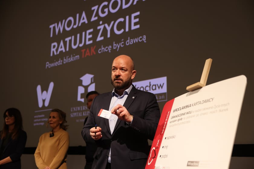 Konferencja na temat kampanii&nbsp;&bdquo;Zgoda to dar życia. Tak, chcę być dawcą&rdquo; - Jacek Sutryk, prezydent Wrocławia