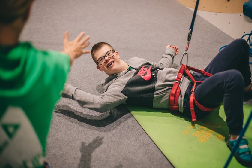 Uczestnicy zajęć wspinaczki terapeutycznej